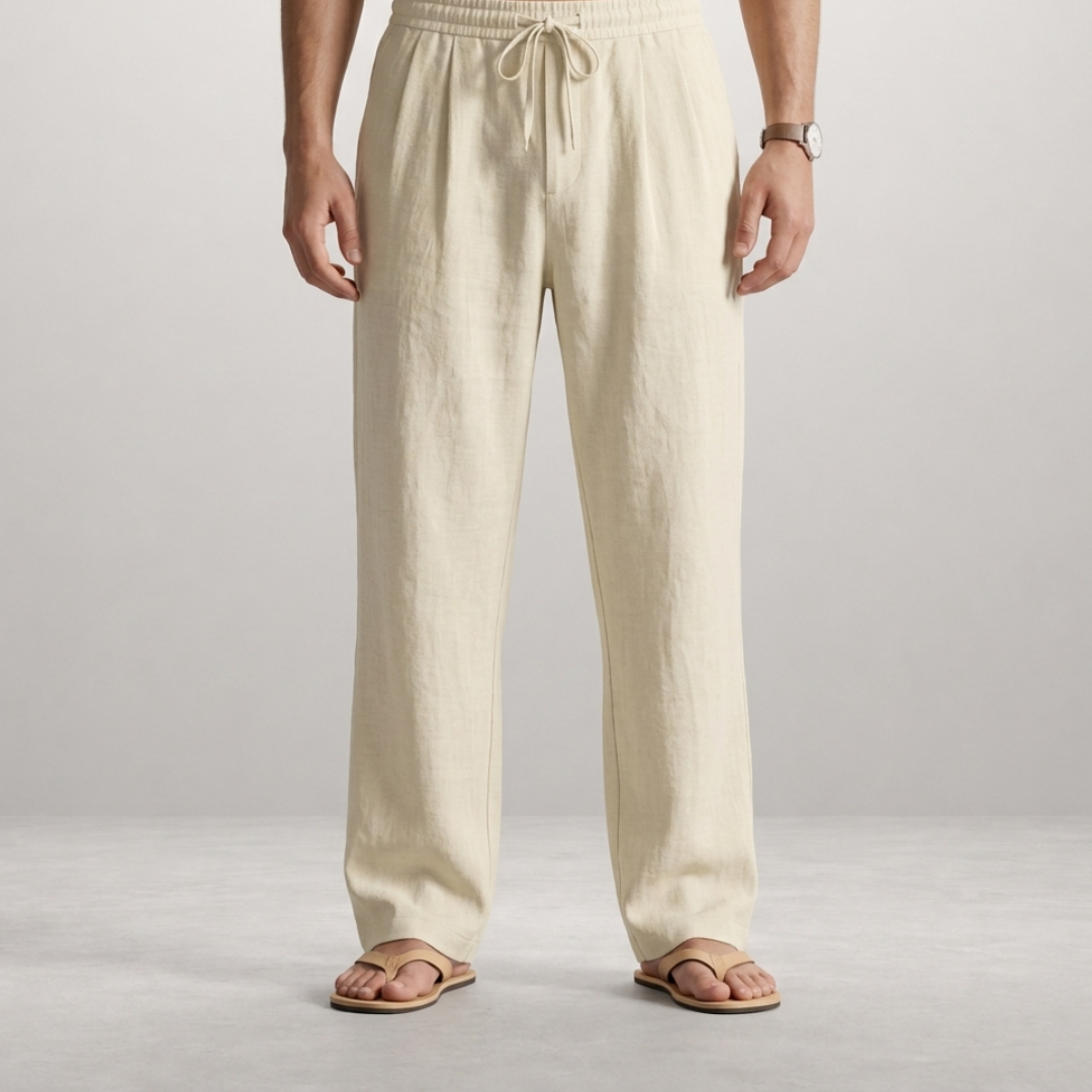 Mateo – Relaxed linen blend trousers