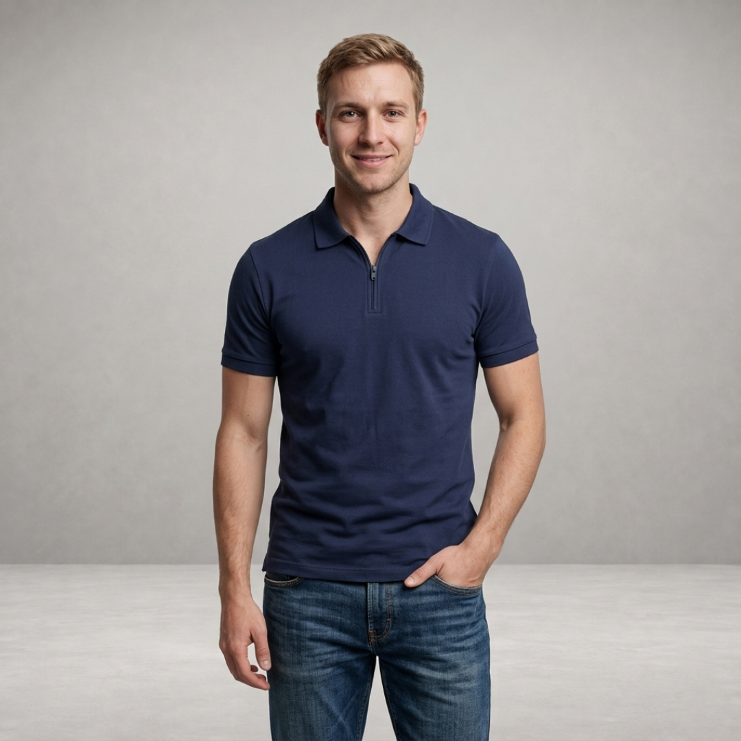 Elias – Modern zip polo with clean minimal style