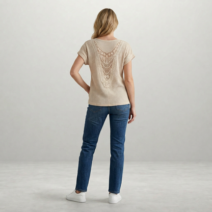 Elira – Elegant crochet detail top with effortless everyday comfort