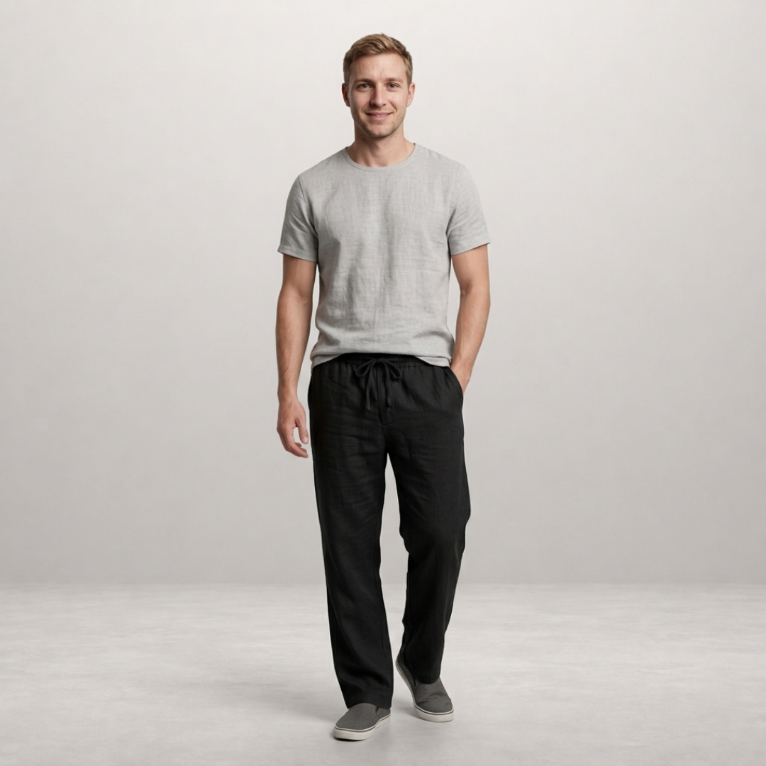 Mateo – Relaxed linen blend trousers