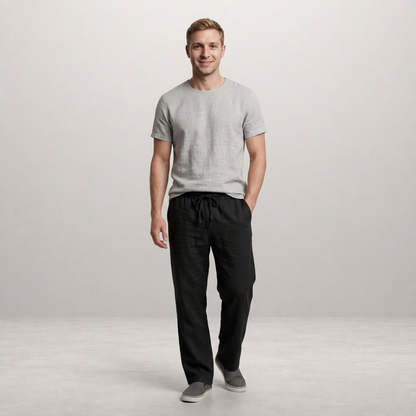 Mateo – Relaxed linen blend trousers