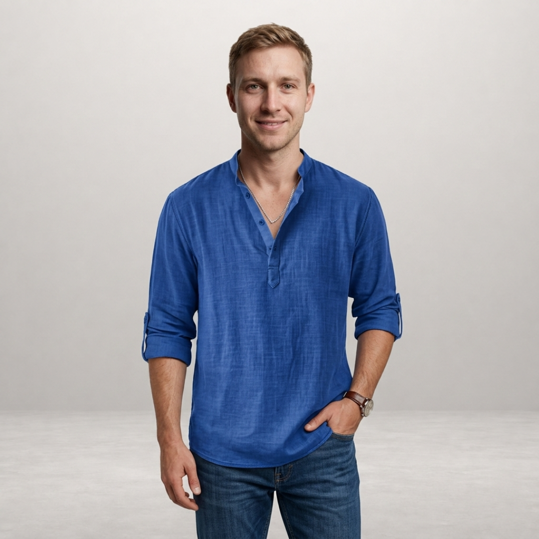 Matteo – Relaxed linen blend shirt for effortless everyday style