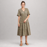 Elowen – Effortless floral midi dress with timeless elegance