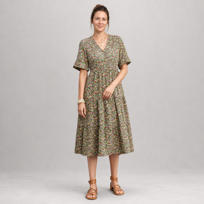 Elowen – Effortless floral midi dress with timeless elegance