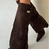 Knee High Boots with Golden Detail for Women