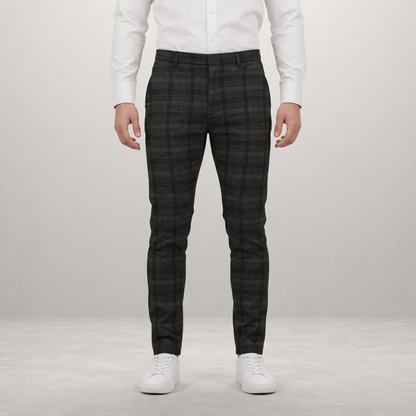 Preston – Tailored check trousers with modern slim sophistication