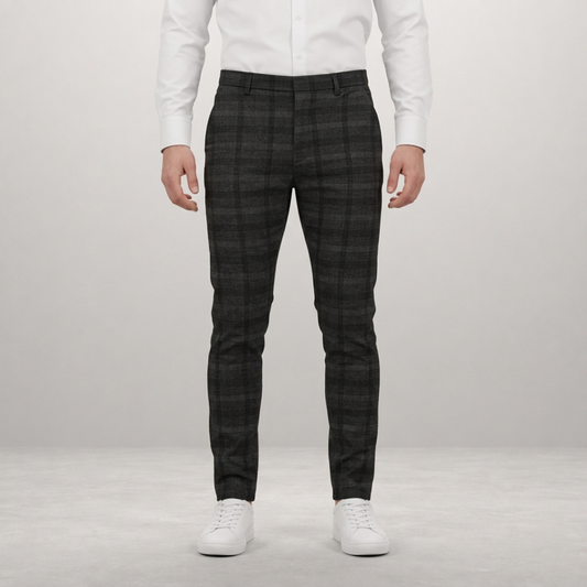 Preston – Tailored check trousers with modern slim sophistication