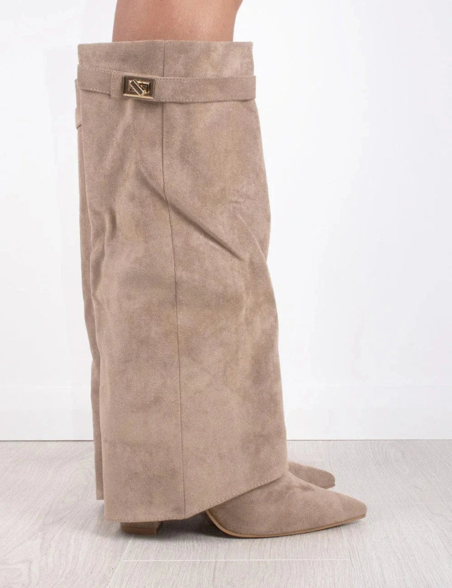 Knee High Boots with Golden Detail for Women