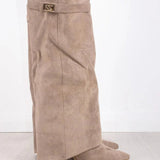 Knee High Boots with Golden Detail for Women