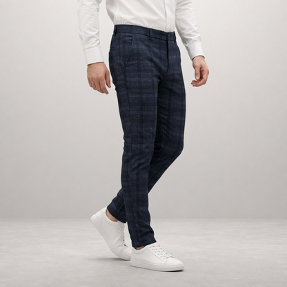 Preston – Tailored check trousers with modern slim sophistication
