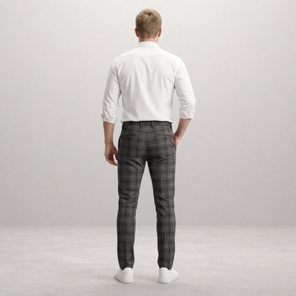 Preston – Tailored check trousers with modern slim sophistication