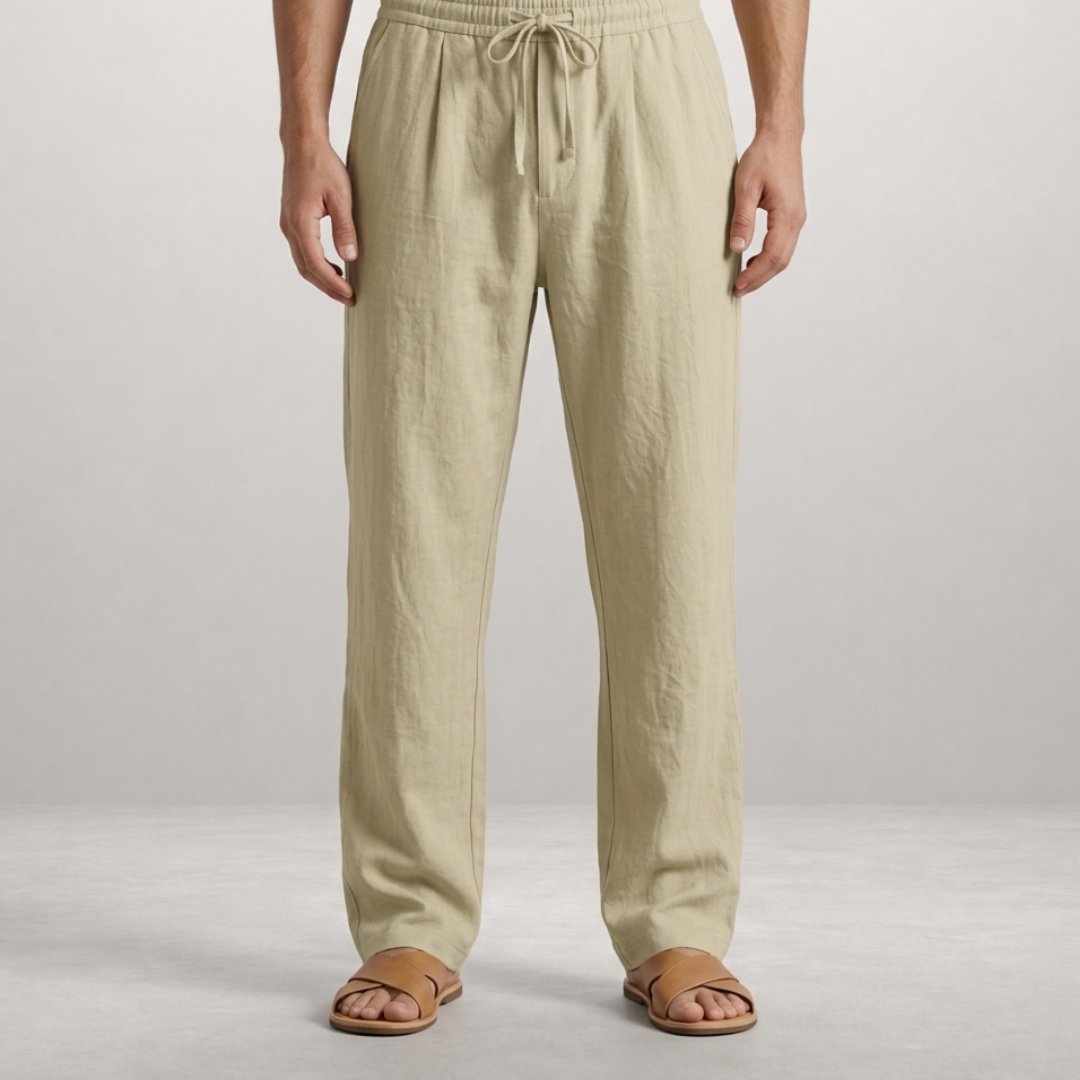 Luca – Relaxed linen drawstring trousers for effortless summer comfort