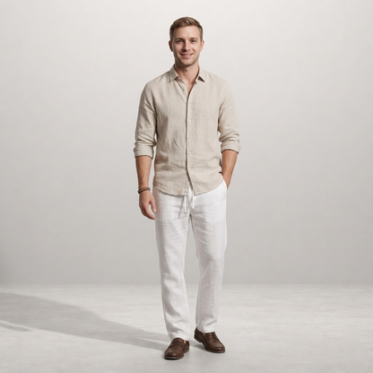 Luca – Relaxed linen drawstring trousers for effortless summer comfort