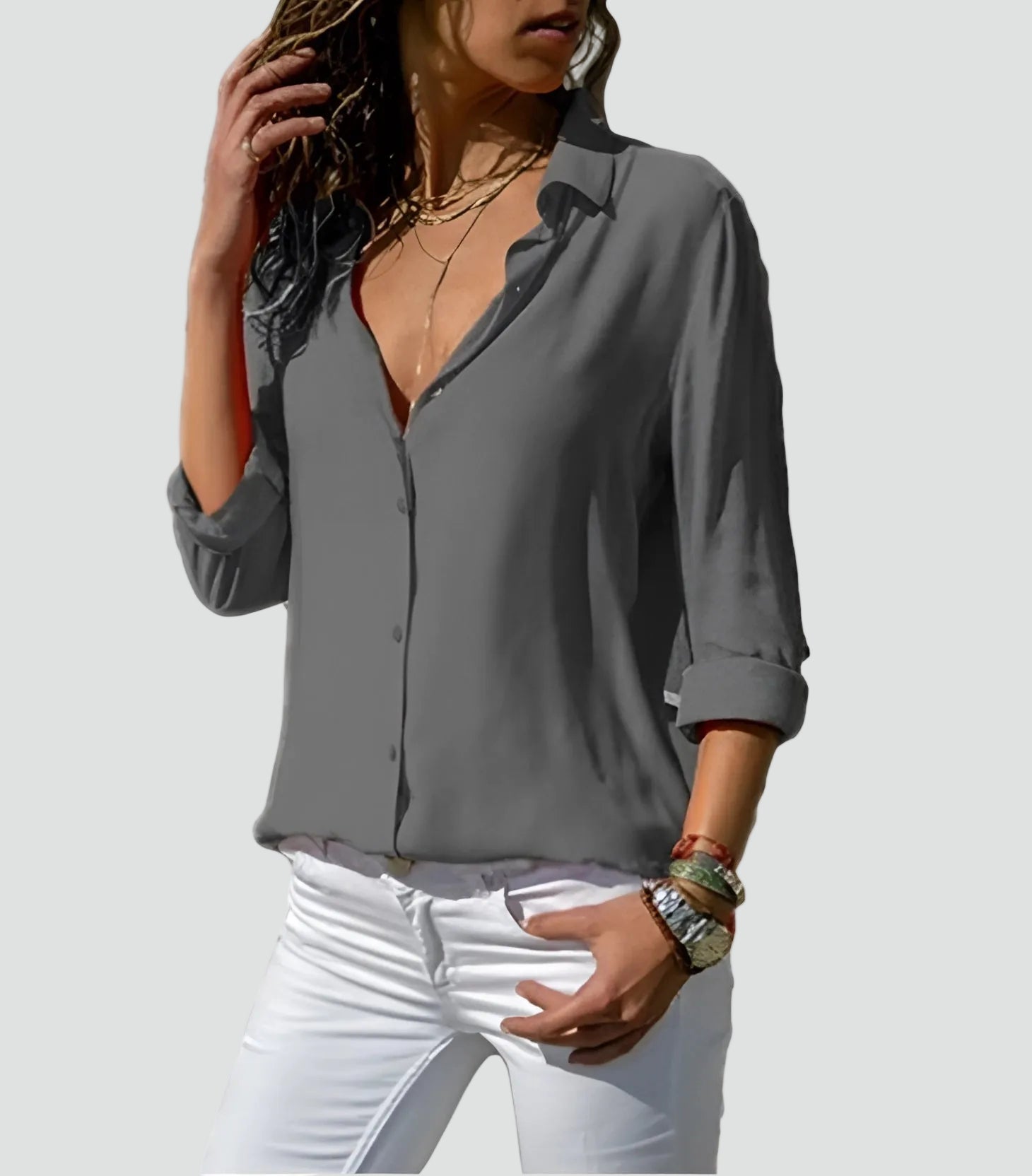 Long Sleeve Blouse with Relaxed Fit for women