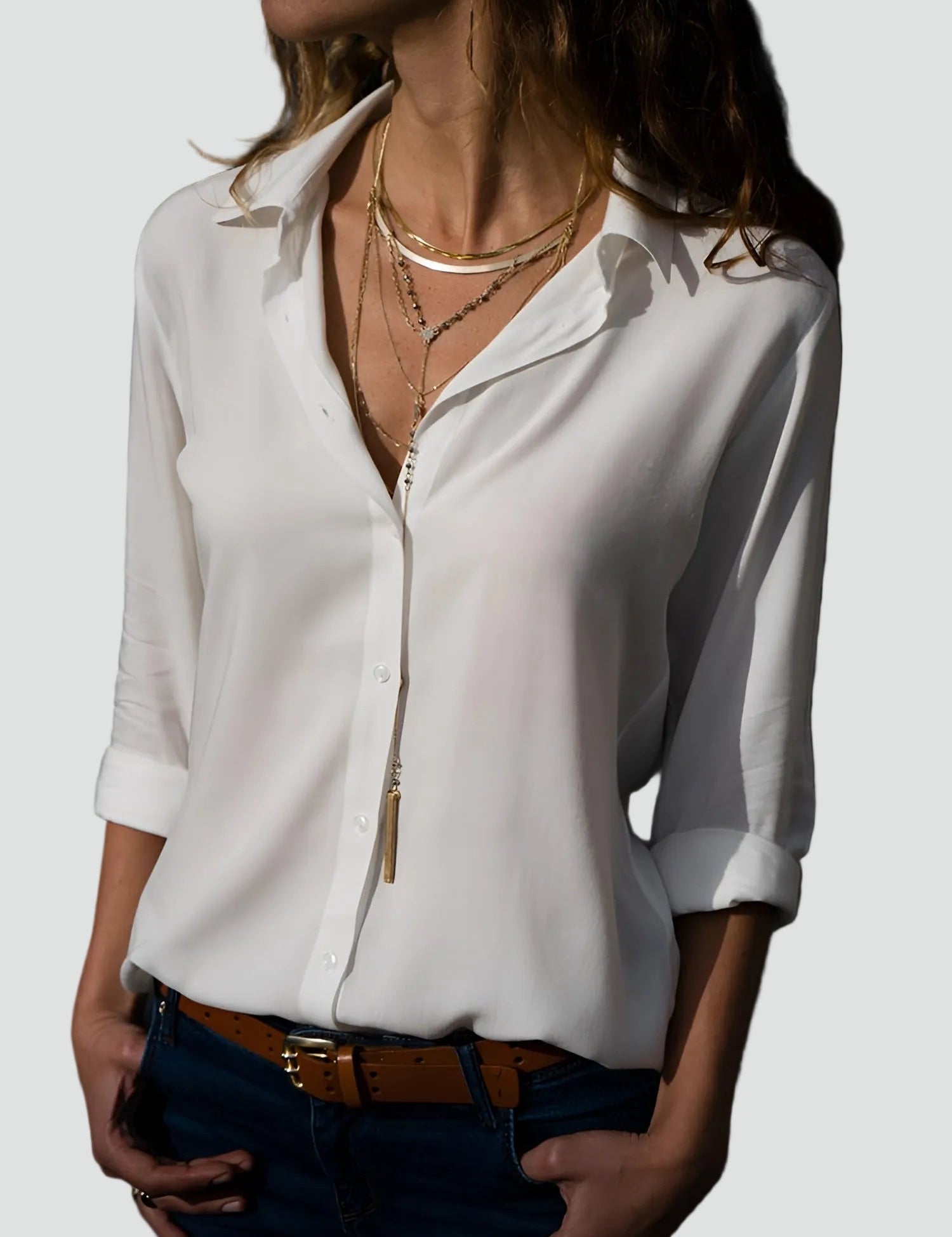 Long Sleeve Blouse with Relaxed Fit for women