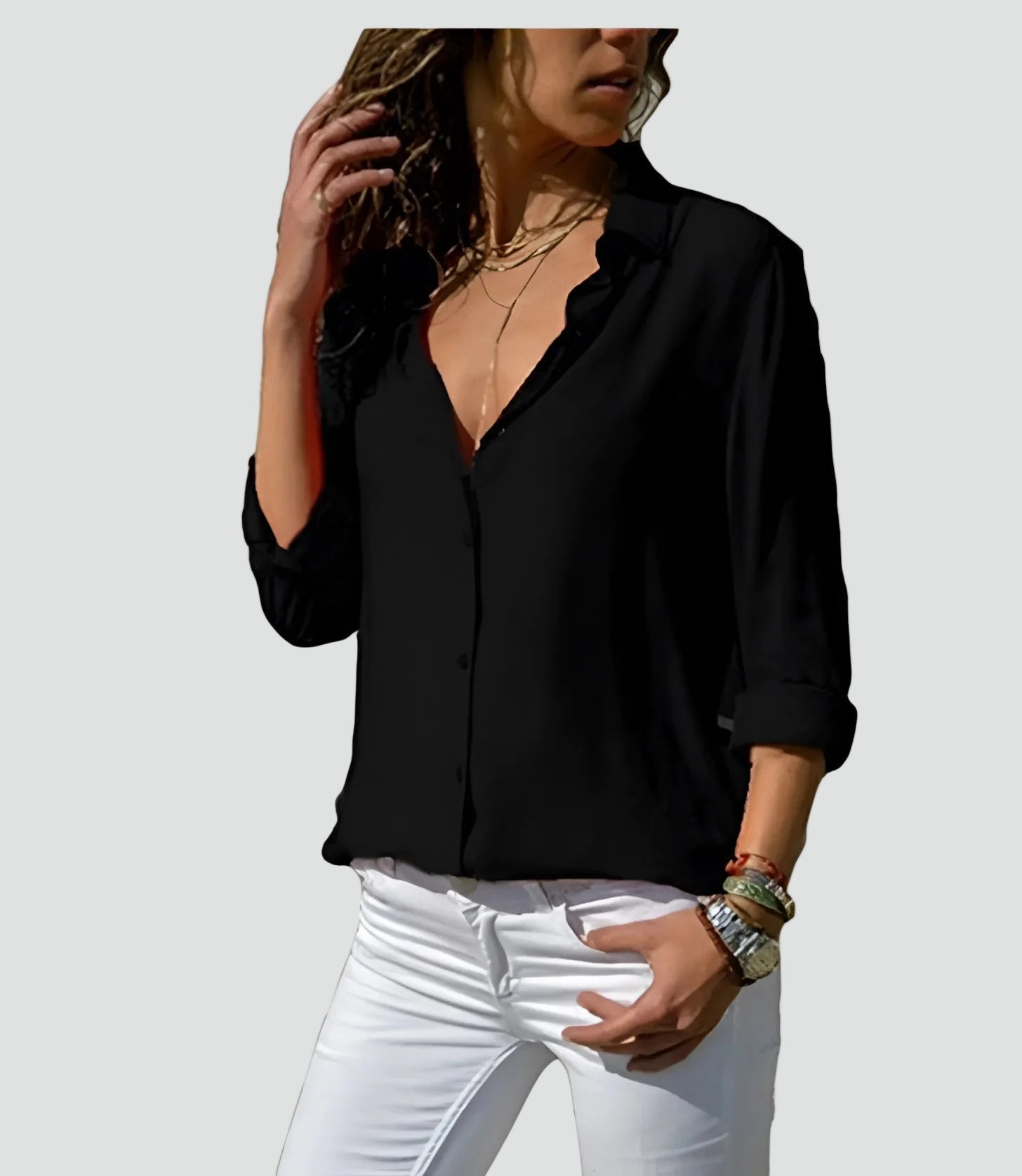 Long Sleeve Blouse with Relaxed Fit for women