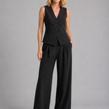 Wide Leg Pants Co-Ord Set Relaxed Tailored Two Piece for Women