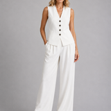 Wide Leg Pants Co-Ord Set Relaxed Tailored Two Piece for Women