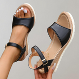 Wedge Sandals with Adjustable Ankle Straps for Women