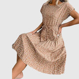Floral Midi Dress with Tiered Hem for Women