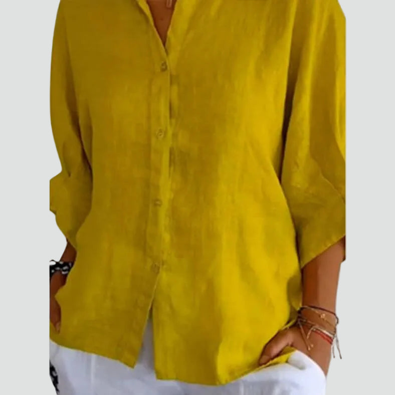 Linen Blouse Relaxed Fit Everyday Top for Women