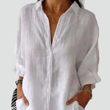 Linen Blouse Relaxed Fit Everyday Top for Women