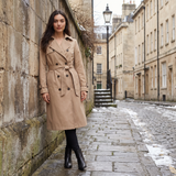 Women's Belted Trench Coat Single Breasted Classic Outerwear