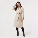 Women's Belted Trench Coat Single Breasted Classic Outerwear
