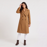 Women's Double-Breasted Long Coat | Classic Everyday Outerwear