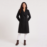 Women's Double-Breasted Long Coat | Classic Everyday Outerwear