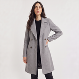 Breasted Wool Blend Coat for Women – Classic Tailored Outerwear