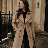 Women's Belted Trench Coat Single Breasted Classic Outerwear