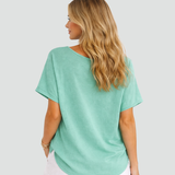 Short Sleeve Loose Fit Button-Down Shirt for Women