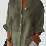 Linen Blouse Relaxed Fit Everyday Top for Women