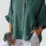 Linen Blouse Relaxed Fit Everyday Top for Women