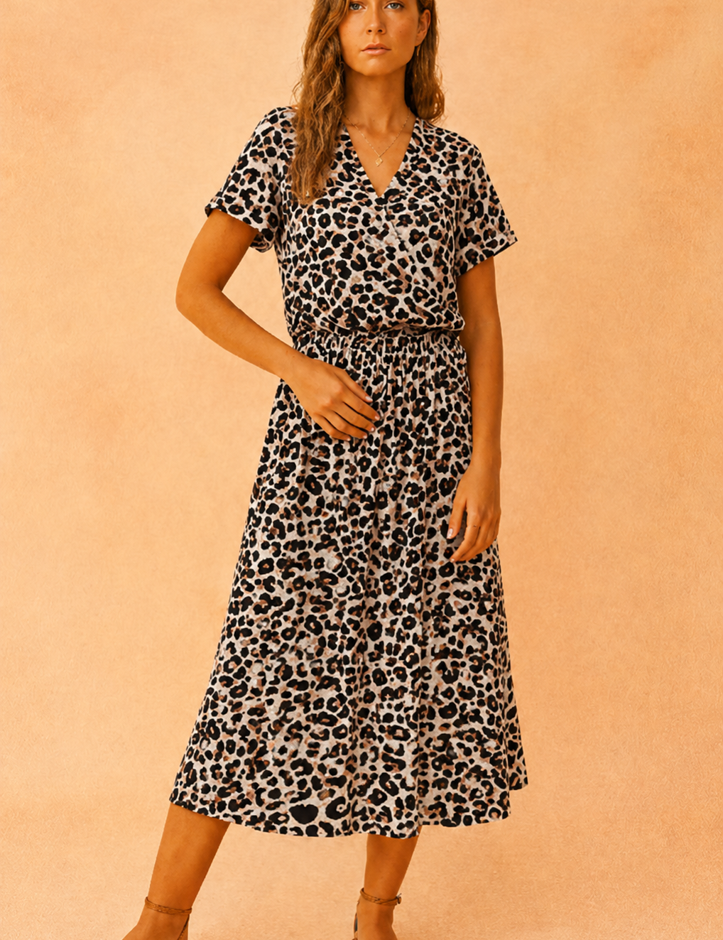 Floral midi dress tiered hem boho for women