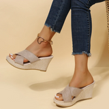 Footbed Sandals with Buckle Strap for Women