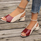 Leather Sandals with Ankle Strap for Women
