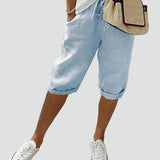 Wide Leg Pants Elastic Waist Casual Shorts for Women