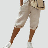 Wide Leg Pants Elastic Waist Casual Shorts for Women