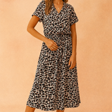 Midi Dress Boho Flowy Tiered Hem for Women