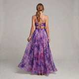 Floral Maxi Dress with Open Back and Spaghetti Straps for women