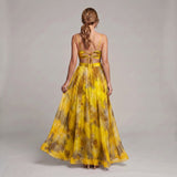 Floral Maxi Dress with Open Back and Spaghetti Straps for women