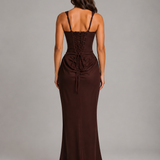 Maxi Dress with Draped Corset Bodice