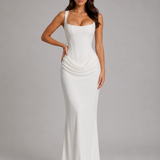 Maxi Dress with Draped Corset Bodice