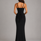 Maxi Dress with Draped Corset Bodice