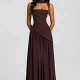 Maxi Dress with Draped Satin Finish