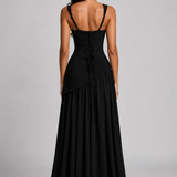 Maxi Dress with Draped Satin Finish