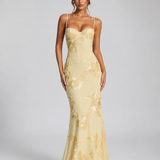 Maxi Dress with Floral Corset Bodice