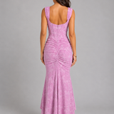 Maxi Dress with Floral Corset Bodice